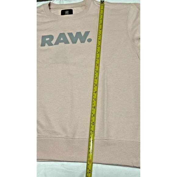 G-Star Raw Women Size Large Premium Core Raw Crewneck Sweatshirt Blush Pink - Picture 12 of 13